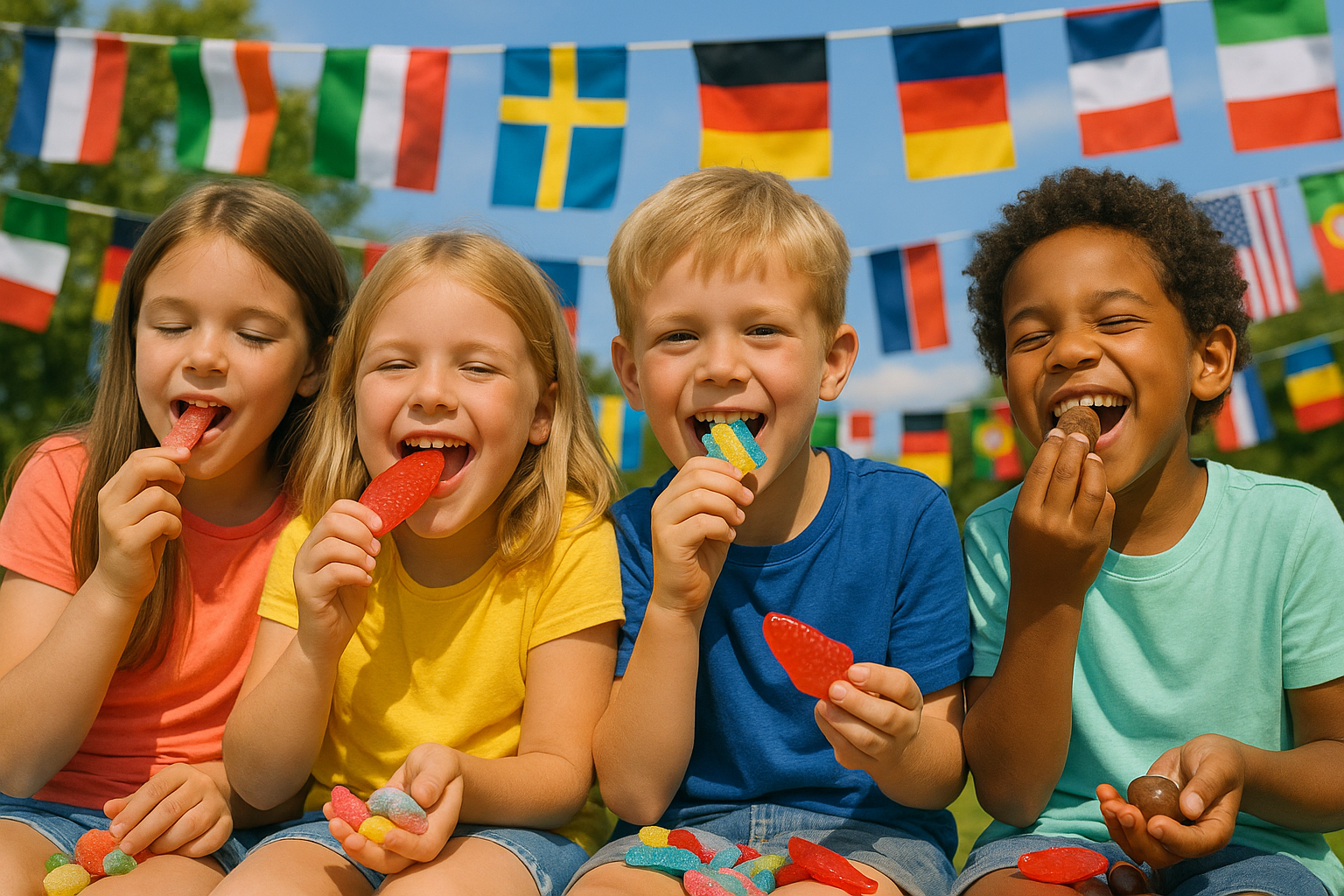 Kids Having Fun Eating Swedish Candy