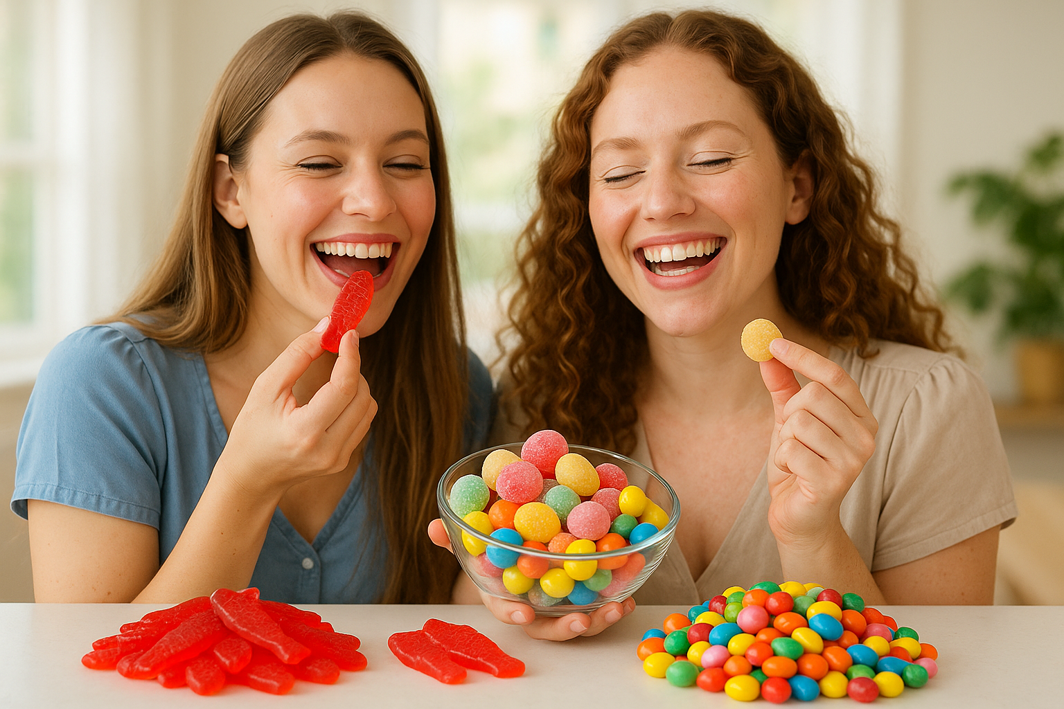 Women Eating Swedish Candy